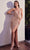 Ladivine CD279 - Draped Glitter Prom Dress Evening Dresses 4 / Rose Gold