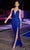 Ladivine CD279 - Draped Glitter Prom Dress Evening Dresses 4 / Royal