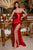 Ladivine CD283 - Embellished Sweetheart Sheath Prom Gown Prom Dresses 2 / Red