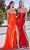 Ladivine CD283 - Embellished Sweetheart Sheath Prom Gown Special Occasion Dress 2 / Neon Orange