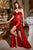 Ladivine CD285 - Sweetheart Side Draped Evening Gown Evening Dresses 2 / Red