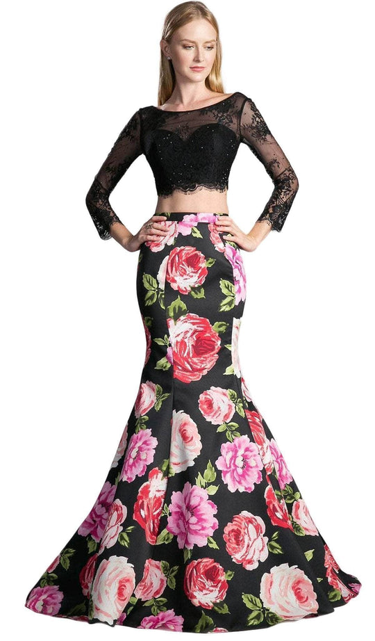 Ladivine CD701L - Flower Print Mermaid Skirt