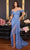 Ladivine CD878 - Draped Off Shoulder Prom Dress Prom Dresses 4 / Paris Blue