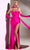 Ladivine CD886 - Draped Sweetheart Prom Dress Special Occasion Dress 2 / Fuchsia