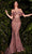 Ladivine CD985 - Off Shoulder Sheer Corset Prom Gown Evening Dresses 2 / Rosewood