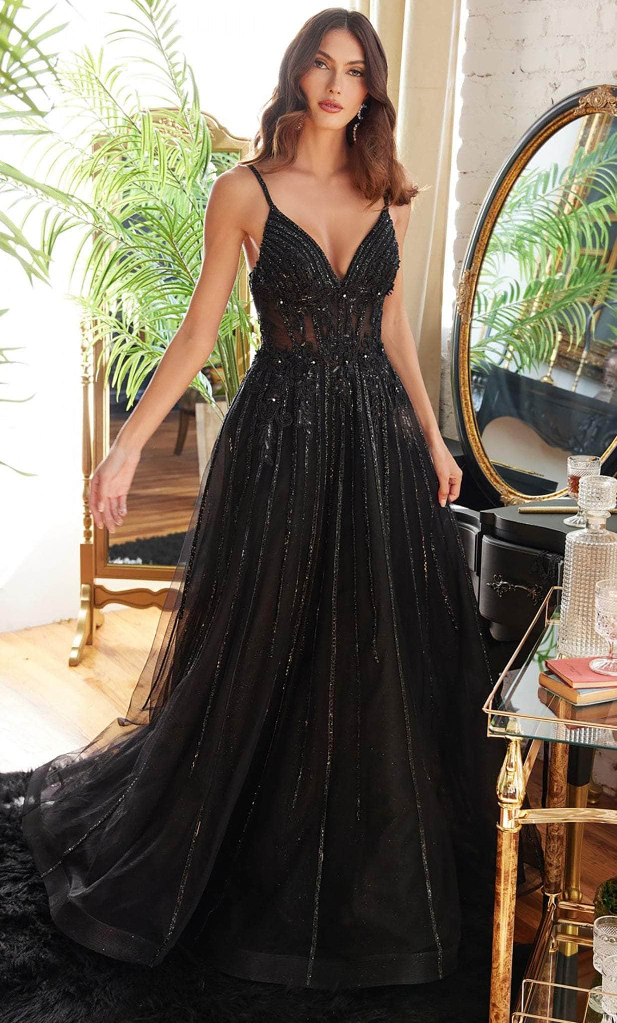 Ladivine CD994 - Applique A-Line Long Prom Dress Couture Candy Ladivine CD994 - Applique A-Line Long Prom Dress Couture Candy