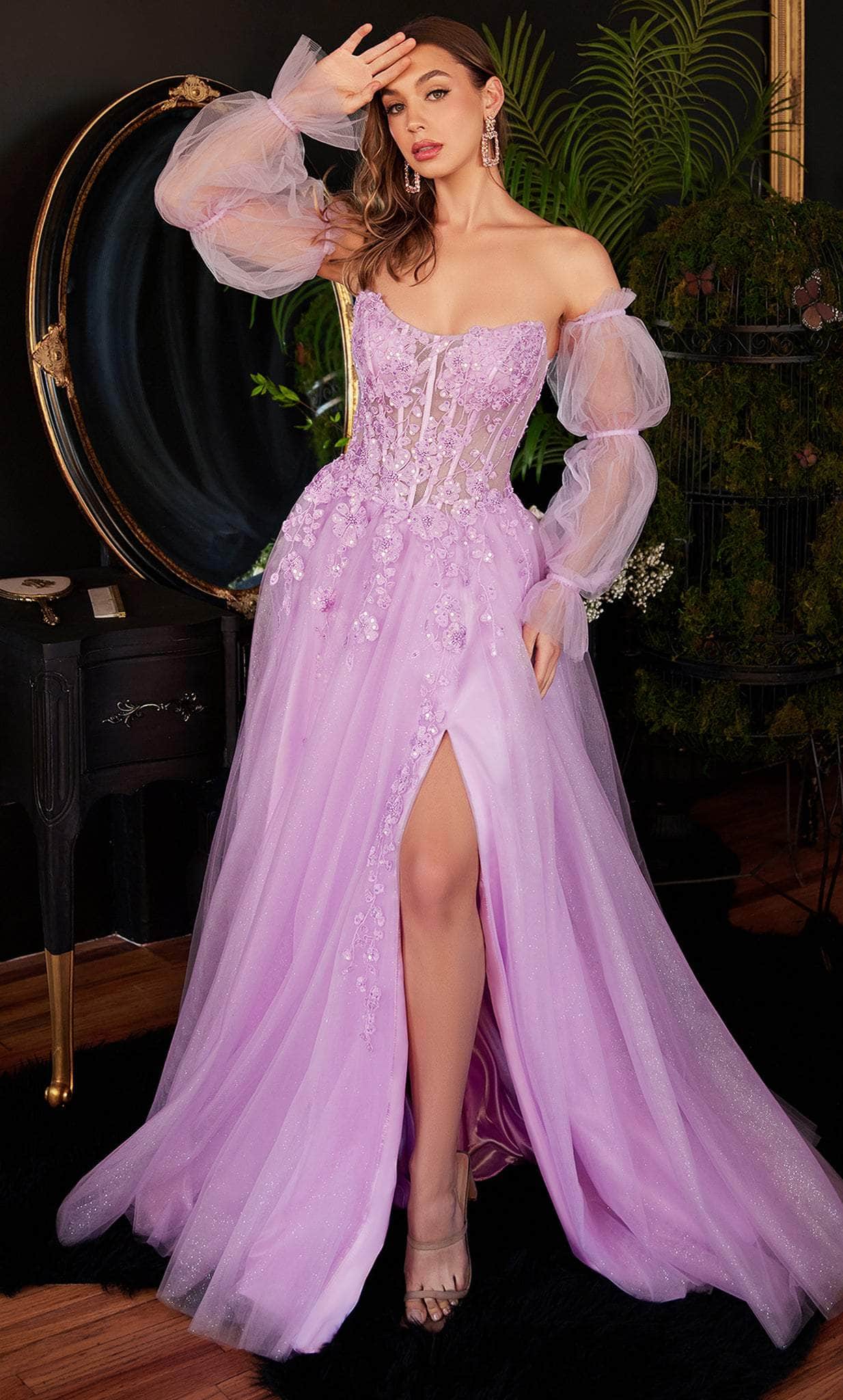 Ladivine CD997 - Corset Prom Dress with Slit – Couture Candy