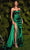 Ladivine CDS411 - Ruched Scoop Formal Gown Special Occasion Dress 2 / Emerald
