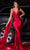 Ladivine CDS417 - Sash Detailed Prom Dress Prom Dresses 2 / Burgundy