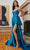 Ladivine CDS418 - Embroidered Satin Prom Dress Prom Dresses 4 / Peacock