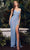 Ladivine CH115 - Lace-Up Back Sequin Evening Gown Special Occasion Dress XXS / Ocean Blue
