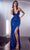 Ladivine CH115 - Lace-Up Back Sequin Evening Gown Special Occasion Dress XXS / Royal