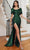 Ladivine CH116 - Detachable Cape Sheath Prom Gown Special Occasion Dress XS / Emerald