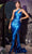 Ladivine CH119 - Asymmetric Front Cutout Evening Gown Special Occasion Dress XXS / Royal