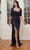 Ladivine CH123 - Sweetheart Draped Sash Evening Dress Special Occasion Dress XS / Navy