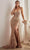 Ladivine CH127 - Sheer Side Sequin Evening Gown Special Occasion Dress XXS / Gold