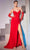 Ladivine CH136 - Tulle Cutout Evening Dress Prom Dresses XXS / Red-