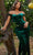 Ladivine CH139 - Velvet Off Shoulder Evening Gown Evening Dresses XS / Emerald