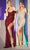 Ladivine CH144 - Sequined Ruched Evening Gown