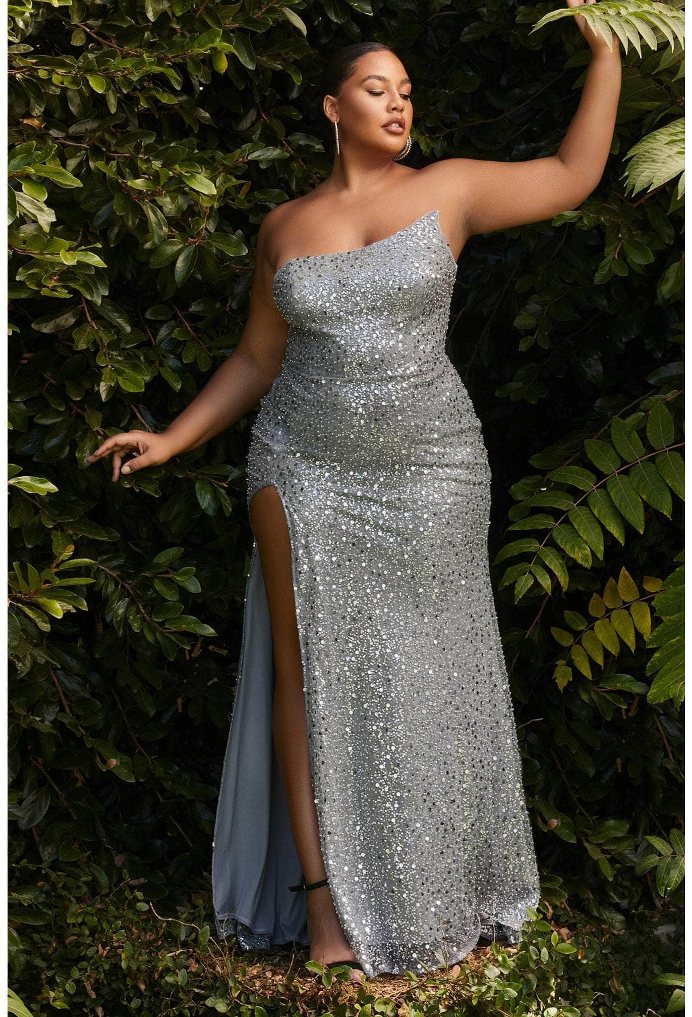 Ladivine CH165C - Strapless Plus size Sequin Gown – Couture Candy