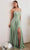 Ladivine CJ527 - Scoop Prom Dress with Slit Special Occasion Dress 2 / Sage