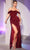 Ladivine CL03 - Velvet Sequin Evening Dress Prom Dresses 4 / Burgundy-
