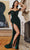 Ladivine CL03 - Velvet Sequin Evening Dress Prom Dresses 4 / Emerald-