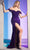 Ladivine CL03 - Velvet Sequin Evening Dress Prom Dresses 4 / Purple-