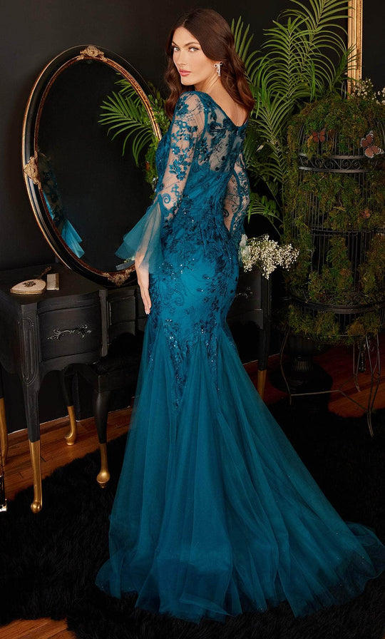 Ladivine CM327 - Embroidery-Detailed Trumpet Gown