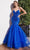 Ladivine CM328 - Lace-Up Embellished Prom Gown Special Occasion Dress 2 / Royal