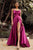 Ladivine - Cowl Neck Satin Prom Gown BD104 - 1 pc Lipstick In Size L Available CCSALE L / Lipstick