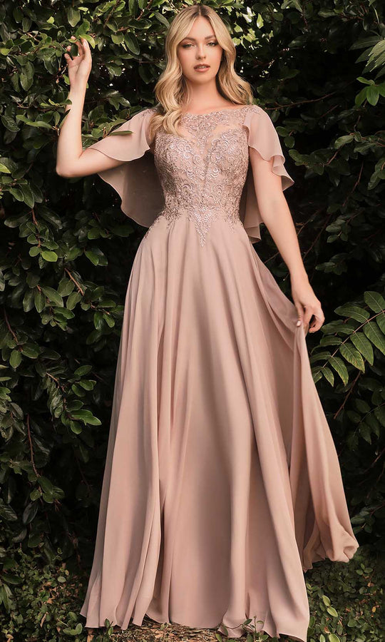 Ladivine HT101 - Illusion Bateau Chiffon Formal Dress