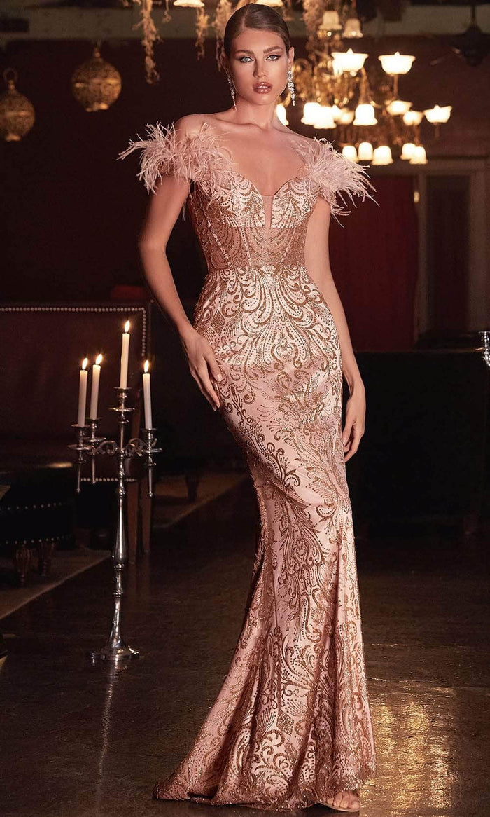 Ladivine J824 Prom Dresses 2 / Rose Gold