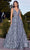 Ladivine J838 - Applique A-Line Prom Dress Special Occasion Dress 2 / Smoky Blue