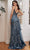 Ladivine J847 - Glitter High Slit Prom Dress Special Occasion Dress