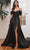 Ladivine OC012 - Off Shoulder Satin Prom Dress Prom Dresses 4 / Black-