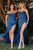 Ladivine - Off Shoulder Sheath Evening Gown 7492 - 1 pc French Navy In Size 10 Available CCSALE 10 / French Navy