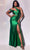 Ladivine Y025 - Asymmetric Off Shoulder Prom Gown Special Occasion Dress 2 / Emerald