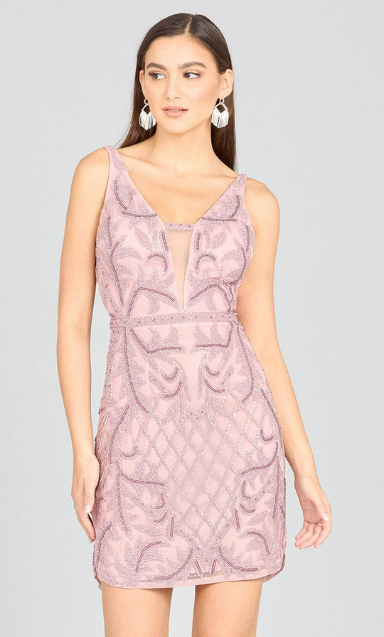 Lara Dresses 29176 - Sleeveless Beaded Cocktail Dress