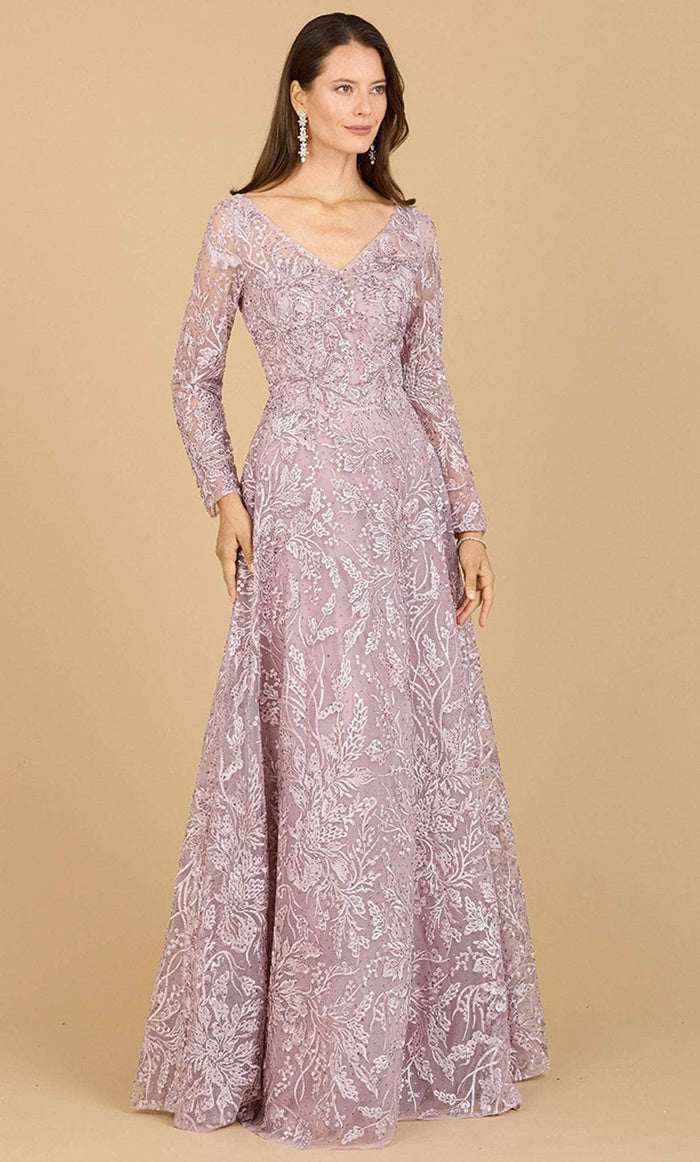 Lara Dresses 29200 - Embroidered A-Line Prom Dress Special Occasion Dress 4 / Mauve