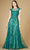 Lara Dresses 29250 - Embroidered Cap Sleeve Evening Gown Special Occasion Dress 4 / Green