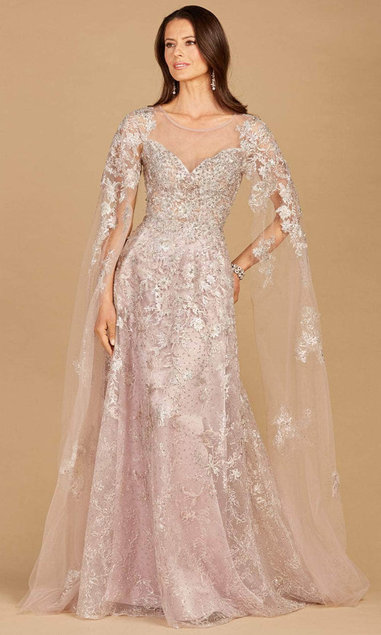 Lara Dresses 29300 - Angel Caped Lace Dress