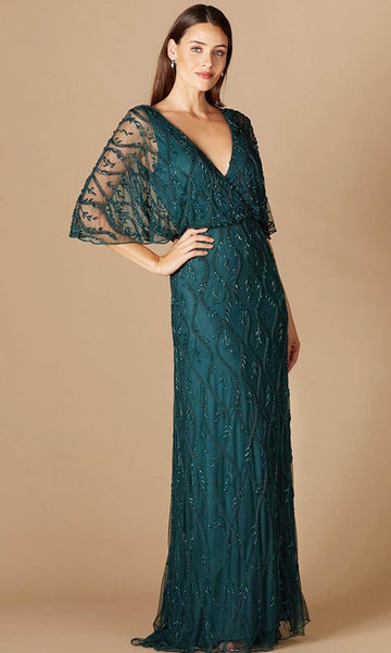 green emerald velvet dress Plus Size Berry Abstract Print Angel Sleeve Maxi Dress – Fashion//SZN main image 0