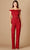 Lara Dresses 29323 - Glimmering Off Shoulder Jumpsuit Special Occasion Dress 0 / Red