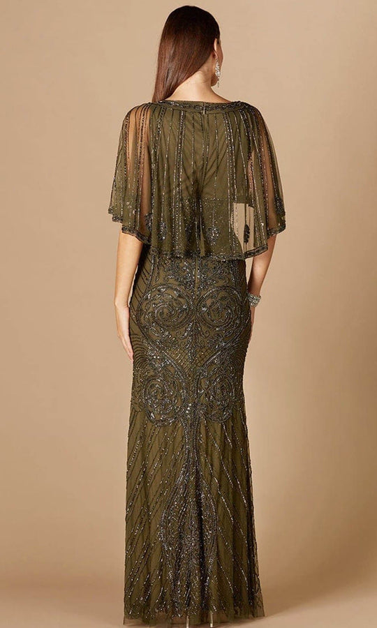 Lara Dresses 29356 - Sheer Capelet V Neck Prom Dress