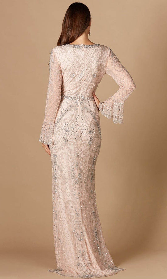 Lara Dresses 29358 - Fully Sequined Long Sheer Sleeves Formal Gown