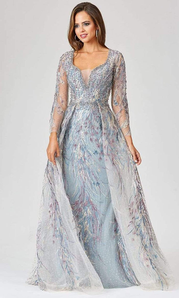 Lara Dresses - 29452 Embellished Tulle D Esprit Gown With Overskirt Mother of the Bride Dresses 0 / Multi-Color