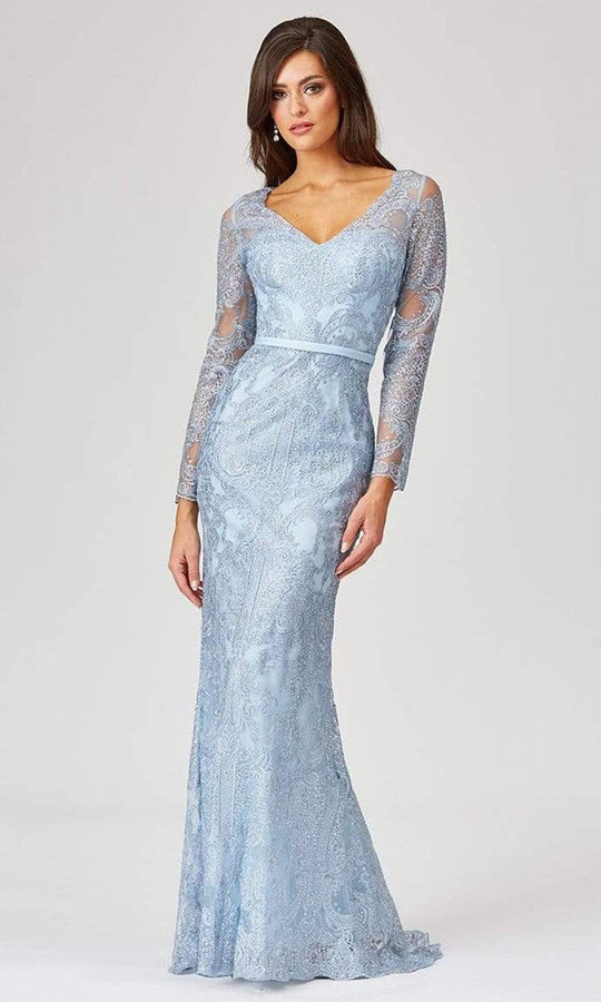Lara Dresses - 29466 Sheer Beaded Lace Sheath Gown