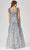 Lara Dresses - 29475 Feather-Fringed Cap Sleeve Embroidered Gown Prom Dresses