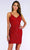 Lara Dresses - 29480 Beaded V Neck Cutout Back Cocktail Dress Cocktail Dresses 0 / Red